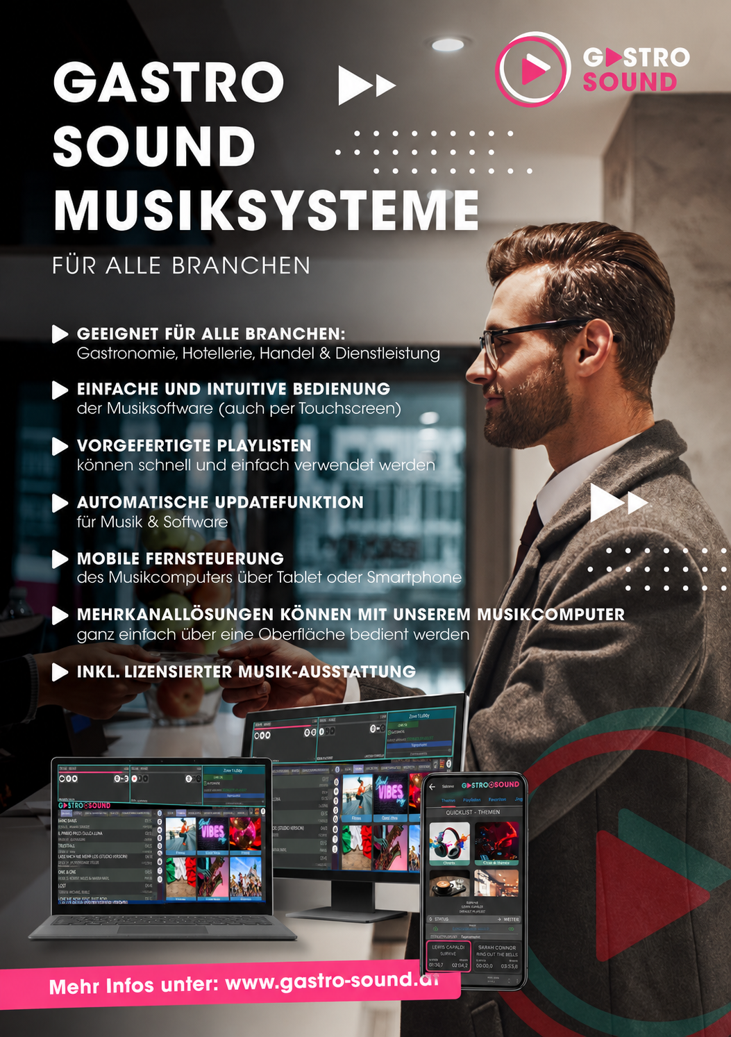 Gastro Sound Musiksystem für Hotellerie und alle Branchen